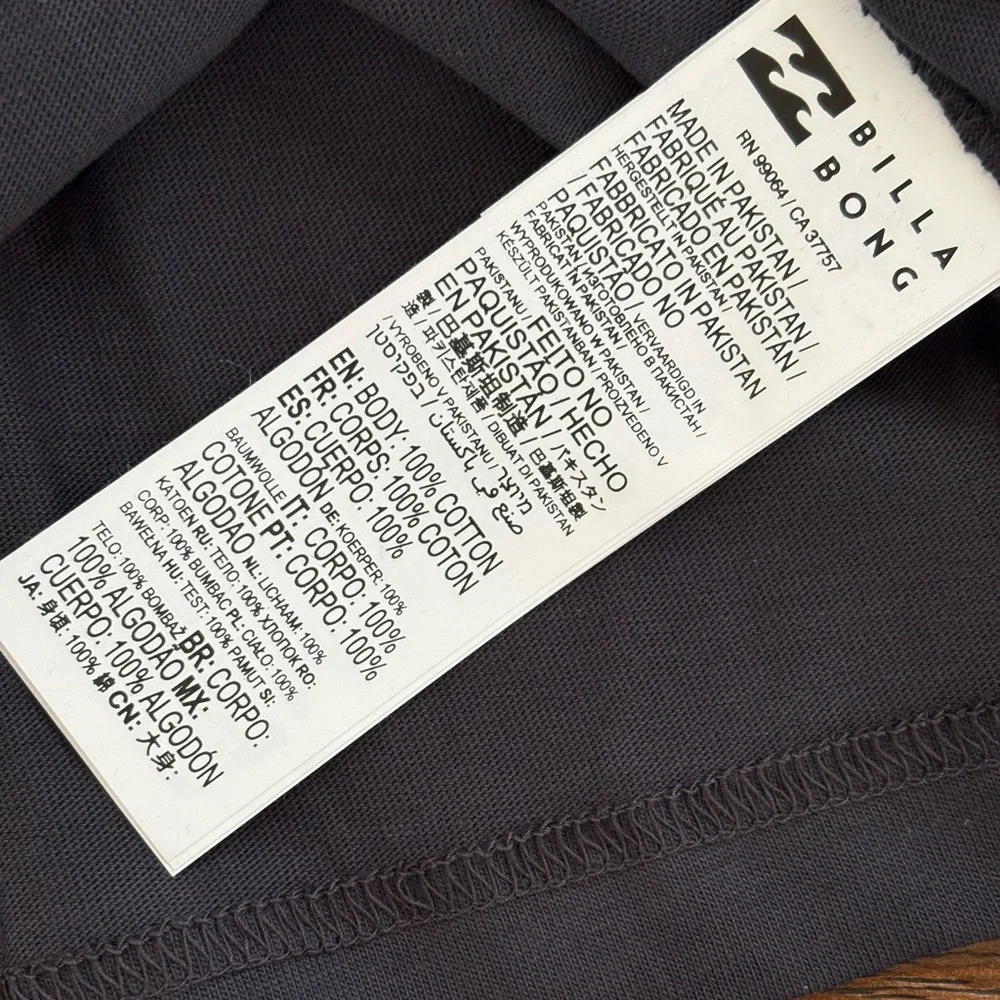 Billabong Identity OG Tee Washed Black SS Embroidered Logo T-Shirt Men’s L - Picture 7 of 10